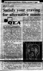 Queens Journal, Kingston, ON 1986